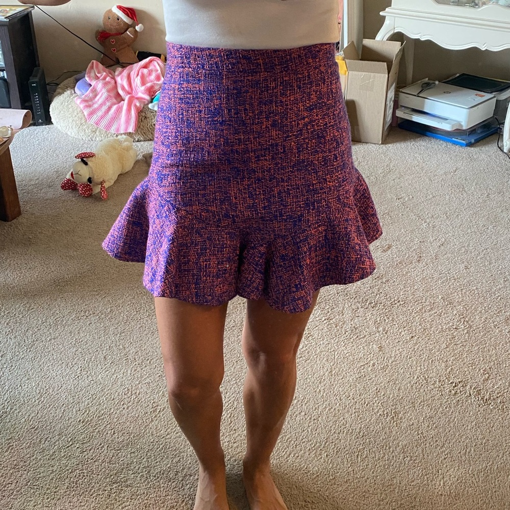 NWT Alexis Pink/Blue Tweed Miniskirt (S)